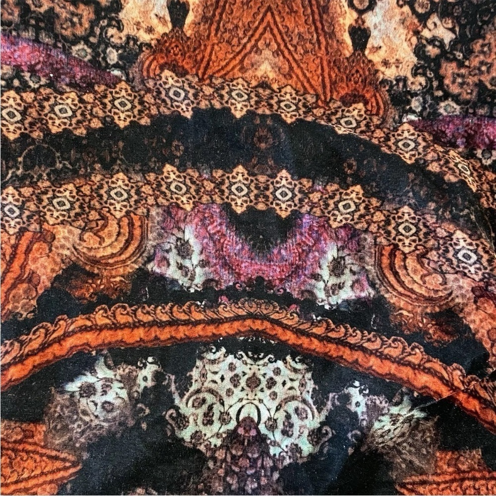Soft Surroundings Velvet Kimono Topper Open Cardigan One Size Paisley Printed - Picture 7 of 16